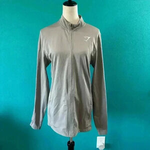 Gymshark Women's Training Zip Up Jacket In Gray Workout Running Light Size M